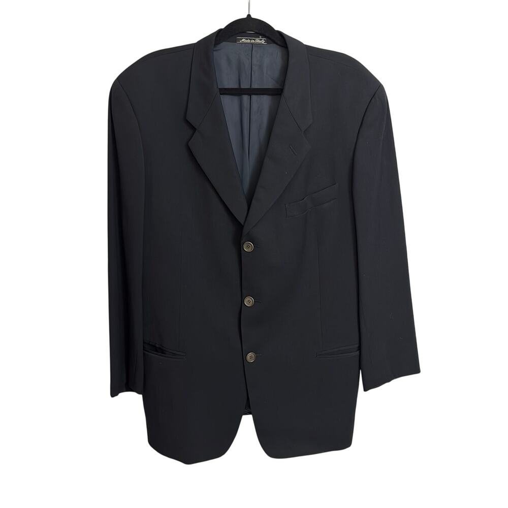 Giorgio Armani Le Collezioni Blazer Mens 46S Black Wool 3 Button Italy